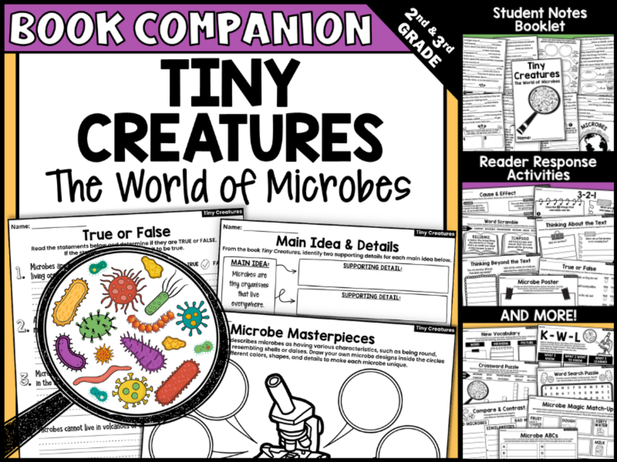 An educational teaching resource from Creatively Gifted entitled Tiny Creatures: The World of Microbes Read-Aloud Activities downloadable at Teach Simple.