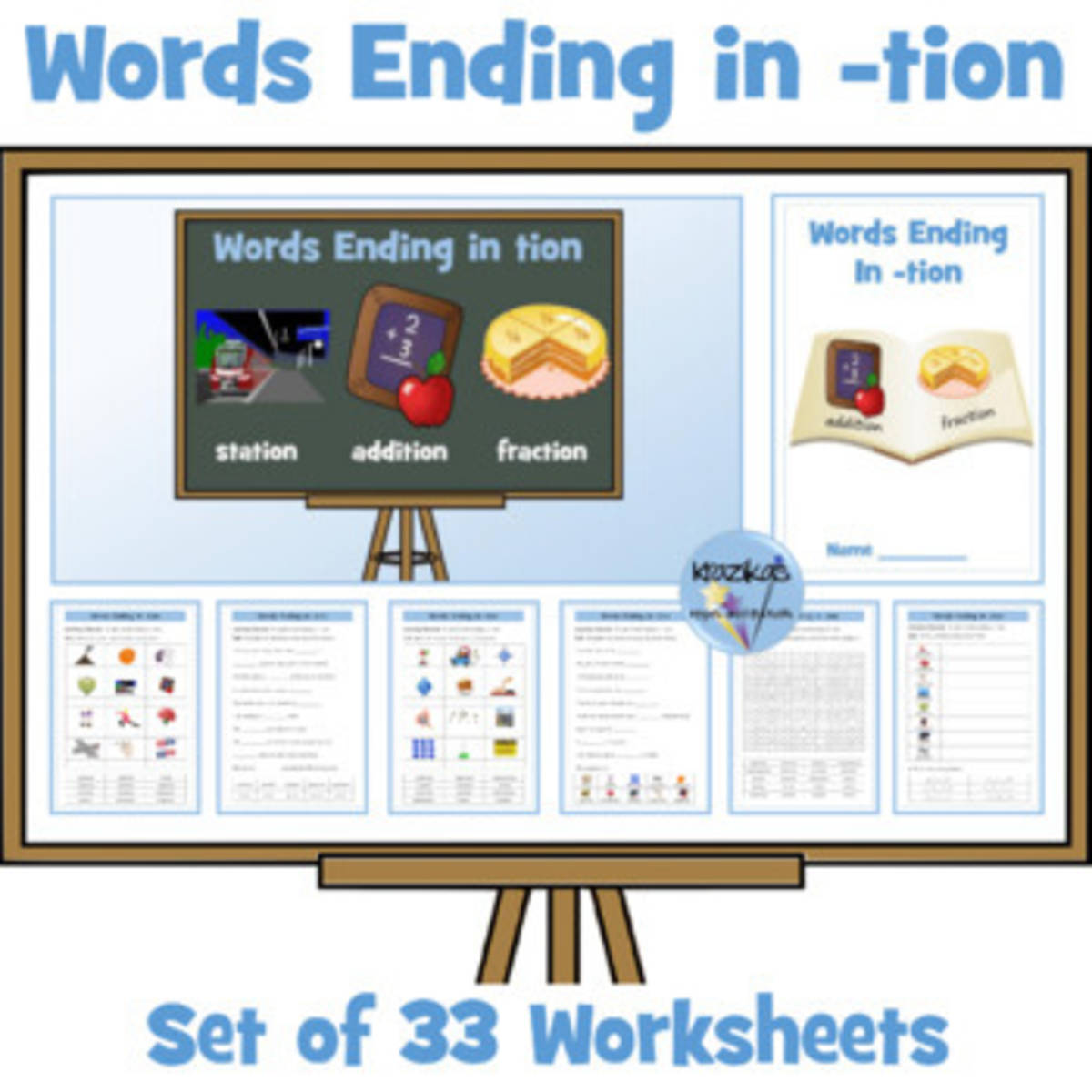 An educational teaching resource from Inspire and Educate By Krazikas entitled tion Suffix Worksheets downloadable at Teach Simple.