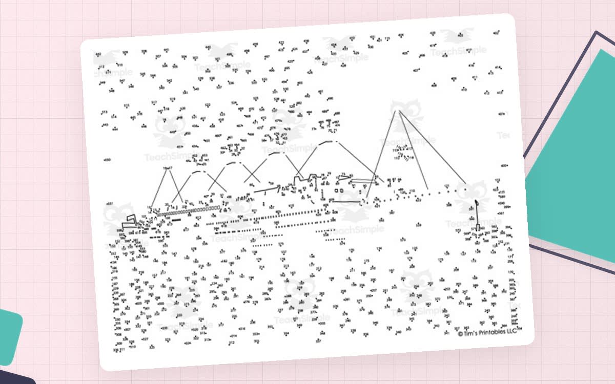 An educational teaching resource from Tim's Printables entitled Titanic Extreme Difficulty Dot-to-Dot / Connect the Dots - 623 Dots! downloadable at Teach Simple.