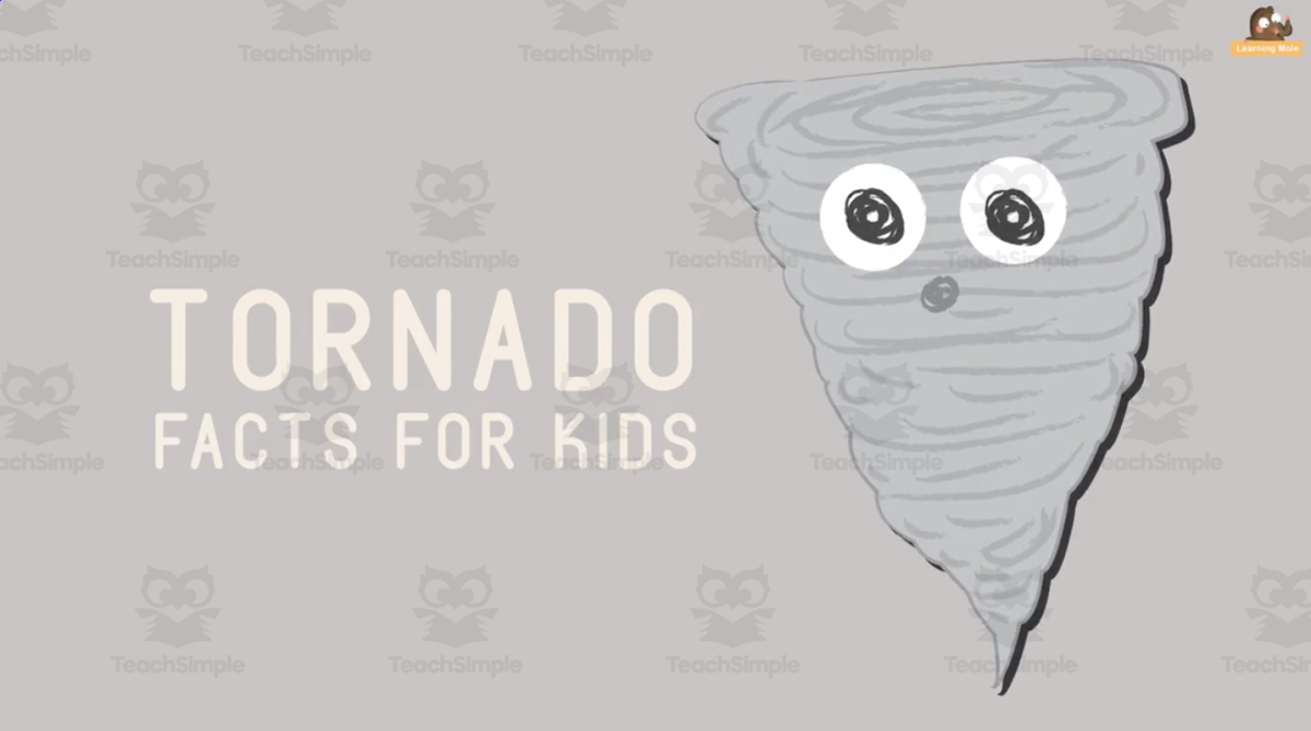 An educational teaching resource from Educational Voice entitled Tornado Facts | Animated Weather Video Lesson downloadable at Teach Simple.