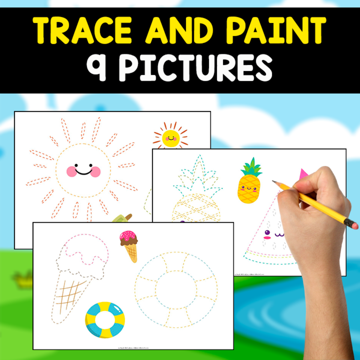 An educational teaching resource from EDITORIAL LAURA EDUCA entitled TRACE AND PAINT | 9 FREE IMAGES downloadable at Teach Simple.