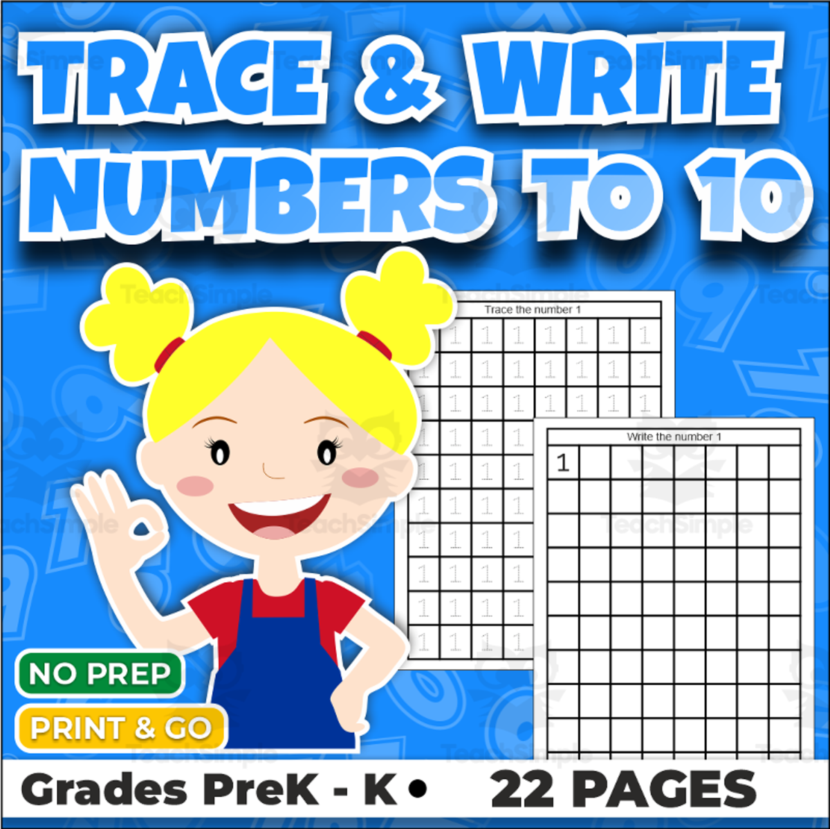 Trace and Write Numbers 1–10 Worksheets | Pre-K & Kindergarten Math preview
