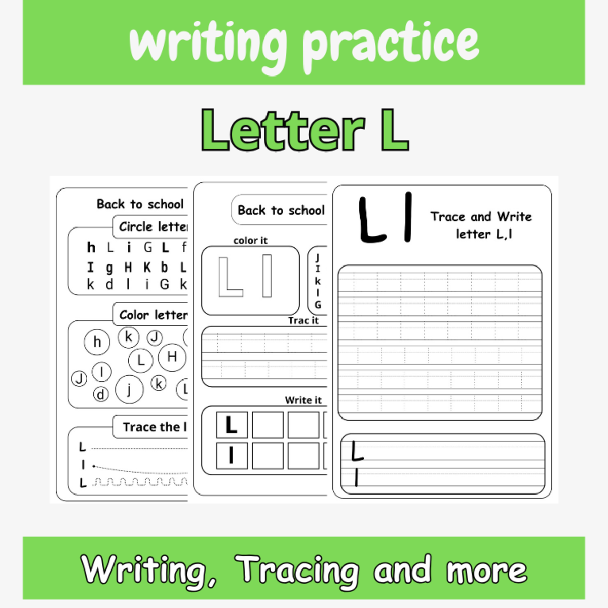An educational teaching resource from successful teachers resource entitled tracing letter l worksheets for preschool - tracing letter l printable downloadable at Teach Simple.