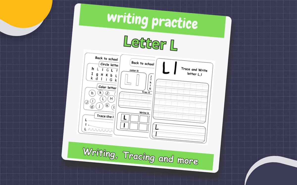 An educational teaching resource from successful teachers resource entitled tracing letter l worksheets for preschool - tracing letter l printable downloadable at Teach Simple.