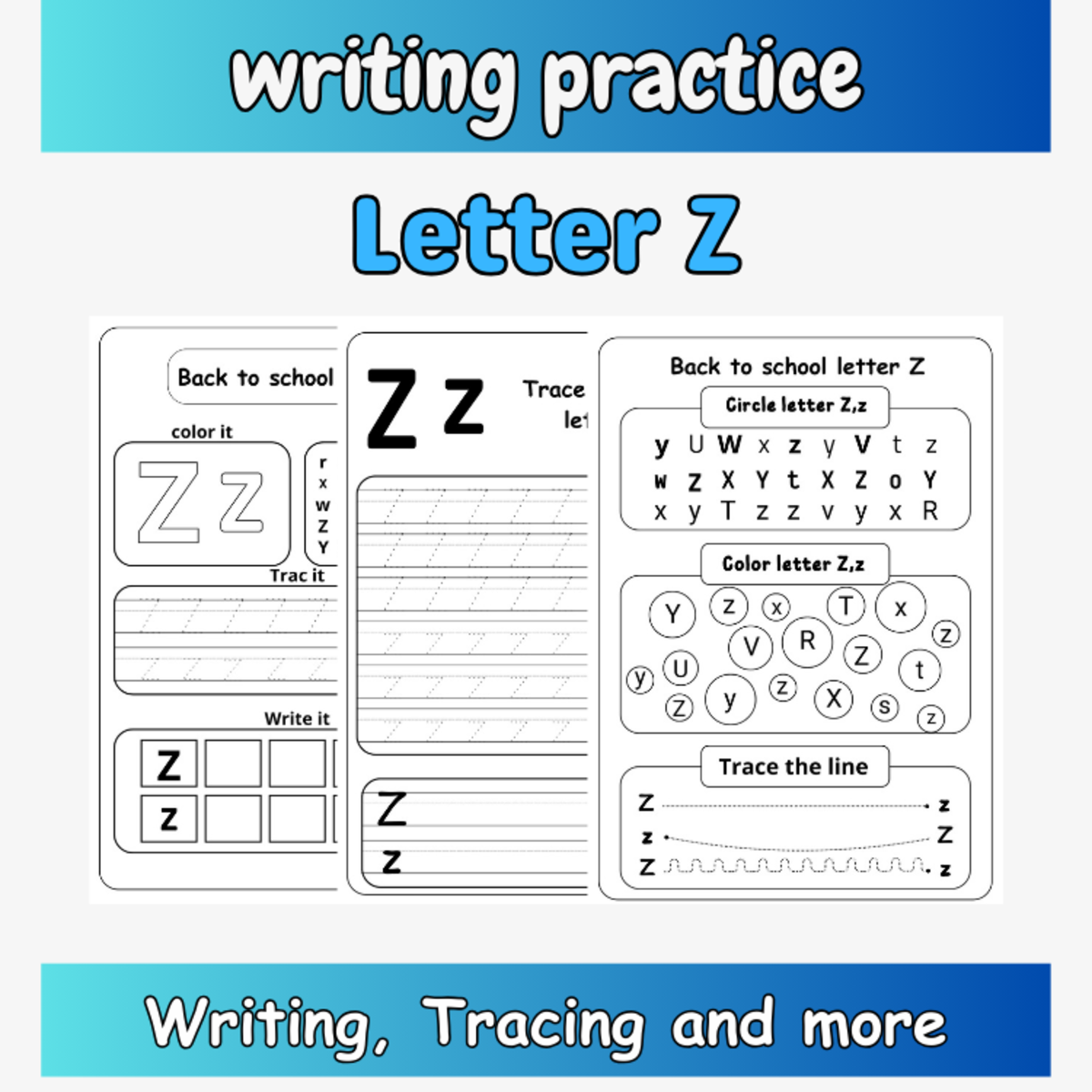An educational teaching resource from successful teachers resource entitled tracing letter z worksheets for preschool - writing letter z for pre-k downloadable at Teach Simple.