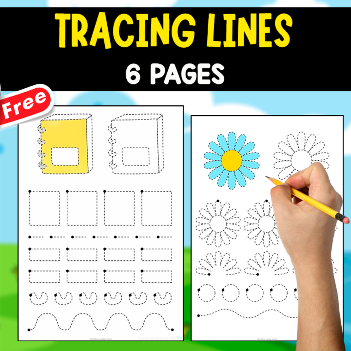 An educational teaching resource from EDITORIAL LAURA EDUCA entitled TRACING LINES | 6 FREE PAGES | MINIBOOK downloadable at Teach Simple.