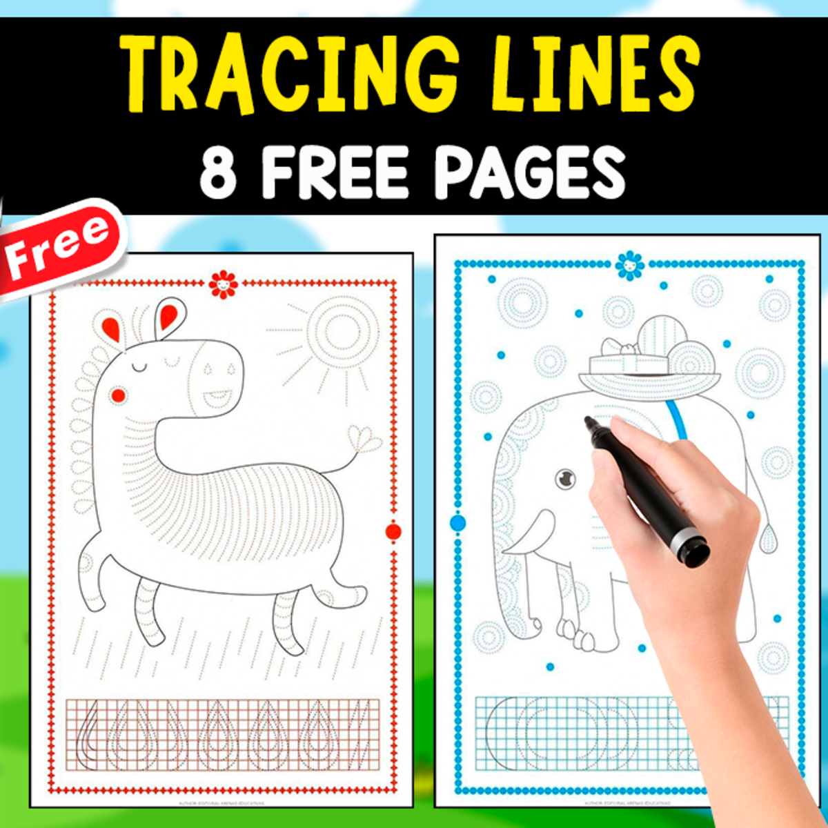 An educational teaching resource from EDITORIAL LAURA EDUCA entitled TRACING LINES | 8 FREE FANTASTIC PAGES downloadable at Teach Simple.