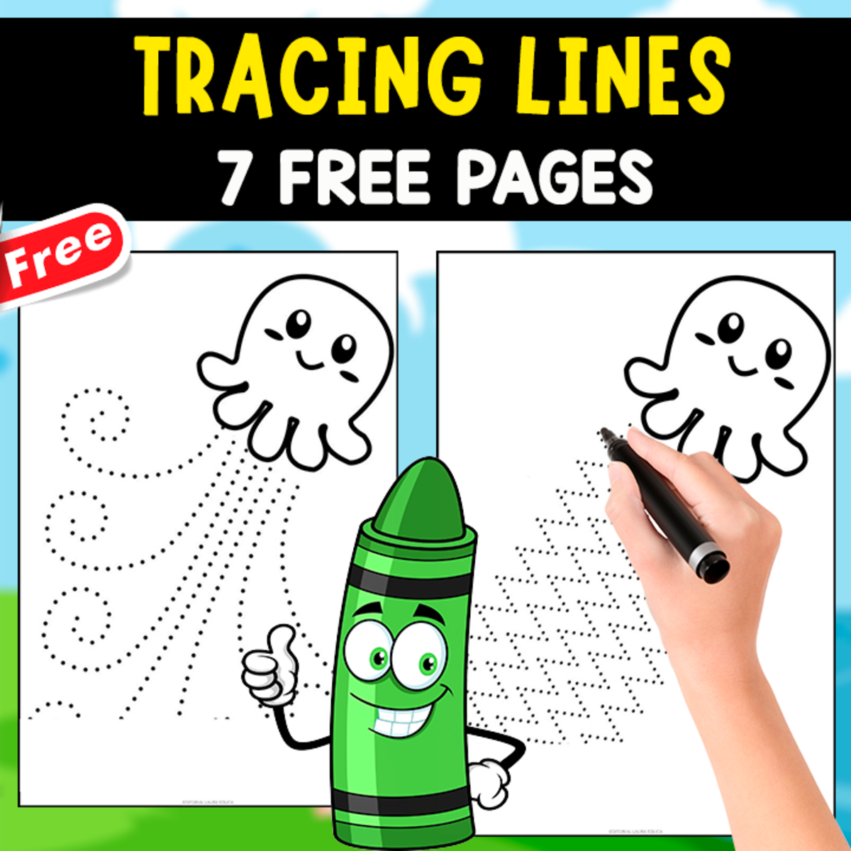 An educational teaching resource from EDITORIAL LAURA EDUCA entitled TRACING LINES | FUNNY STROKES FOR KIDS downloadable at Teach Simple.