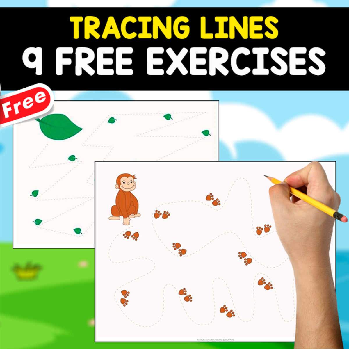 An educational teaching resource from EDITORIAL LAURA EDUCA entitled TRACING LINES IN THE MAZE | 9 FREE EXERCISES downloadable at Teach Simple.