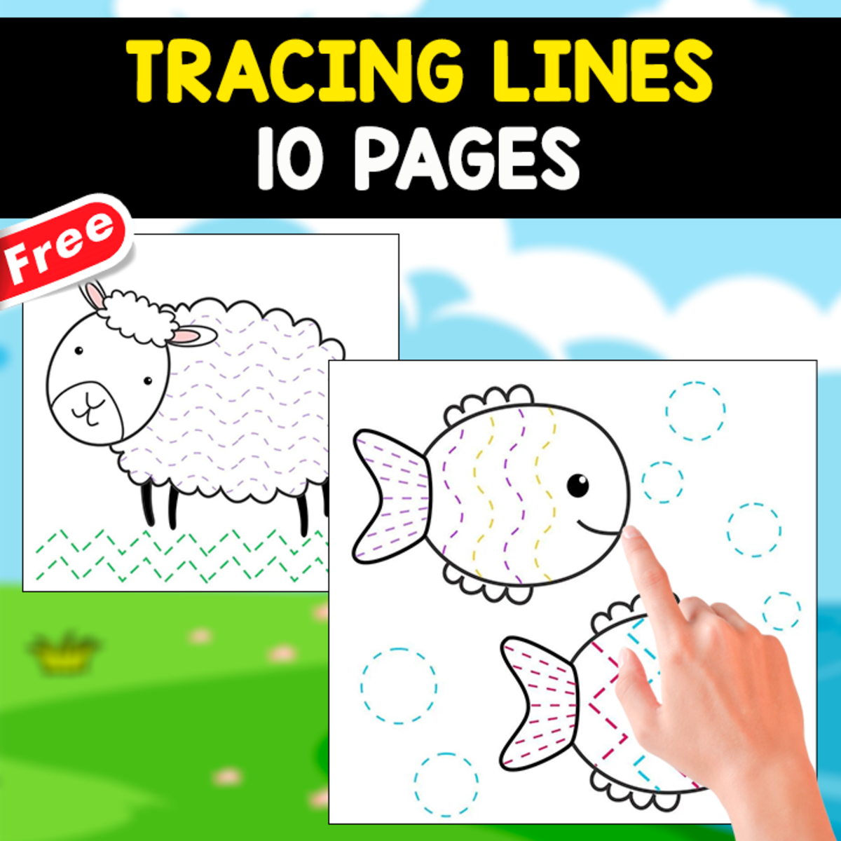 An educational teaching resource from EDITORIAL LAURA EDUCA entitled TRACING LINES WORKSHEETS | 10 FREE PAGES downloadable at Teach Simple.