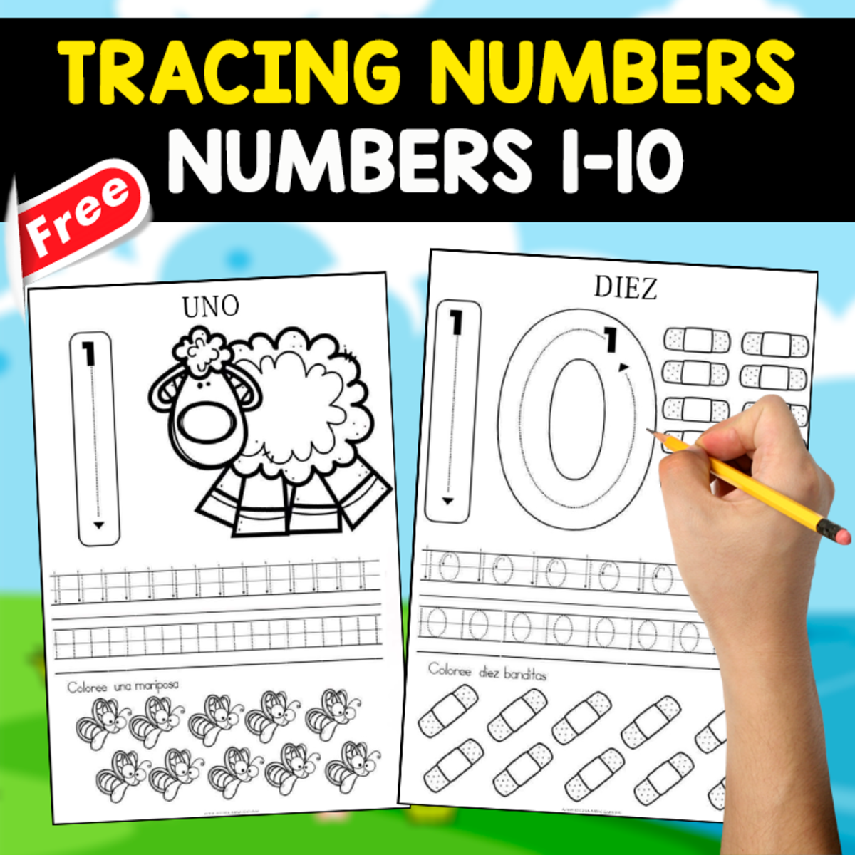 An educational teaching resource from EDITORIAL LAURA EDUCA entitled TRACING NUMBERS 1-10 | MINIBOOK FOR KIDS downloadable at Teach Simple.
