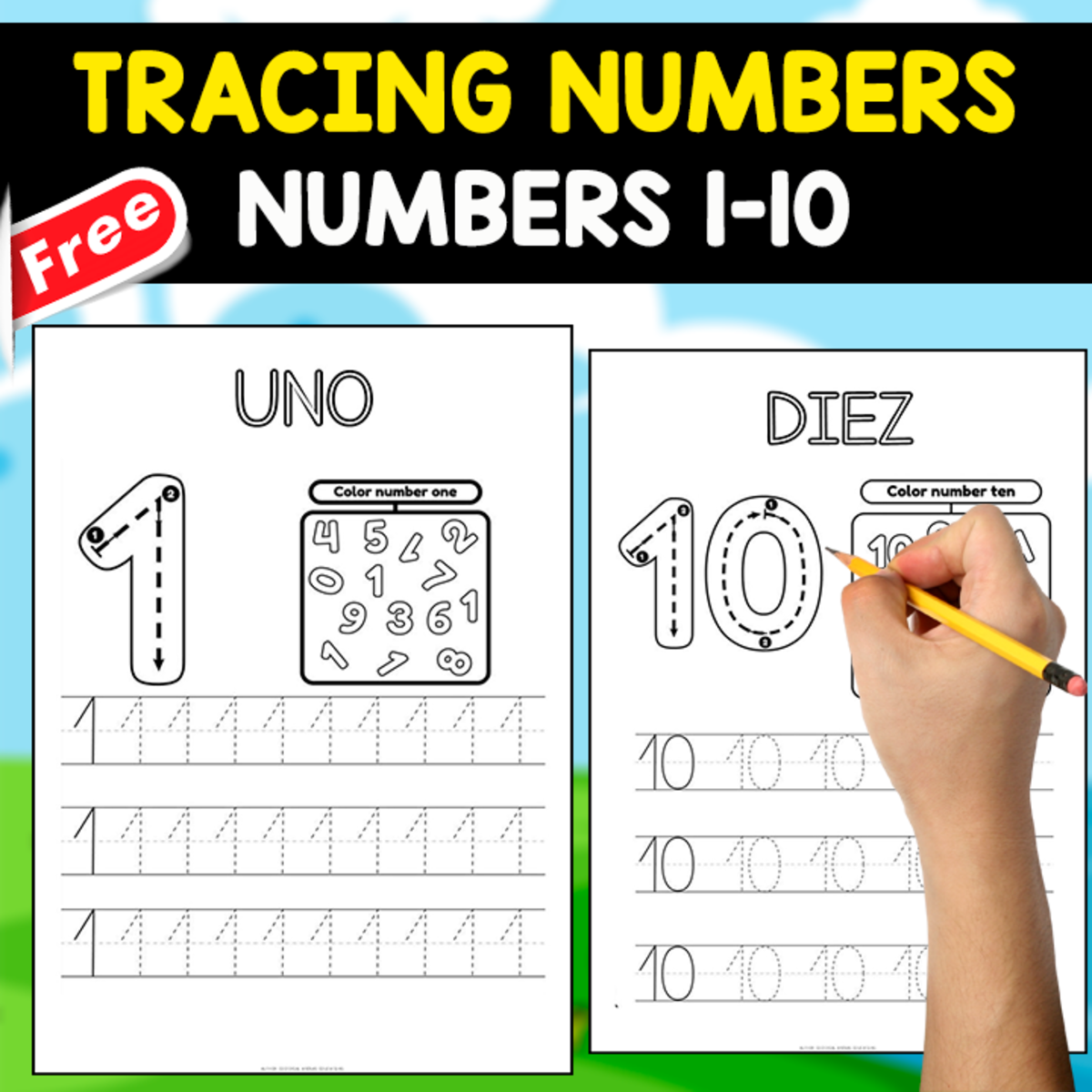 An educational teaching resource from EDITORIAL LAURA EDUCA entitled TRACING NUMBERS 1 TO 10 | FREE MINIBOOK OF HANDWRITING downloadable at Teach Simple.