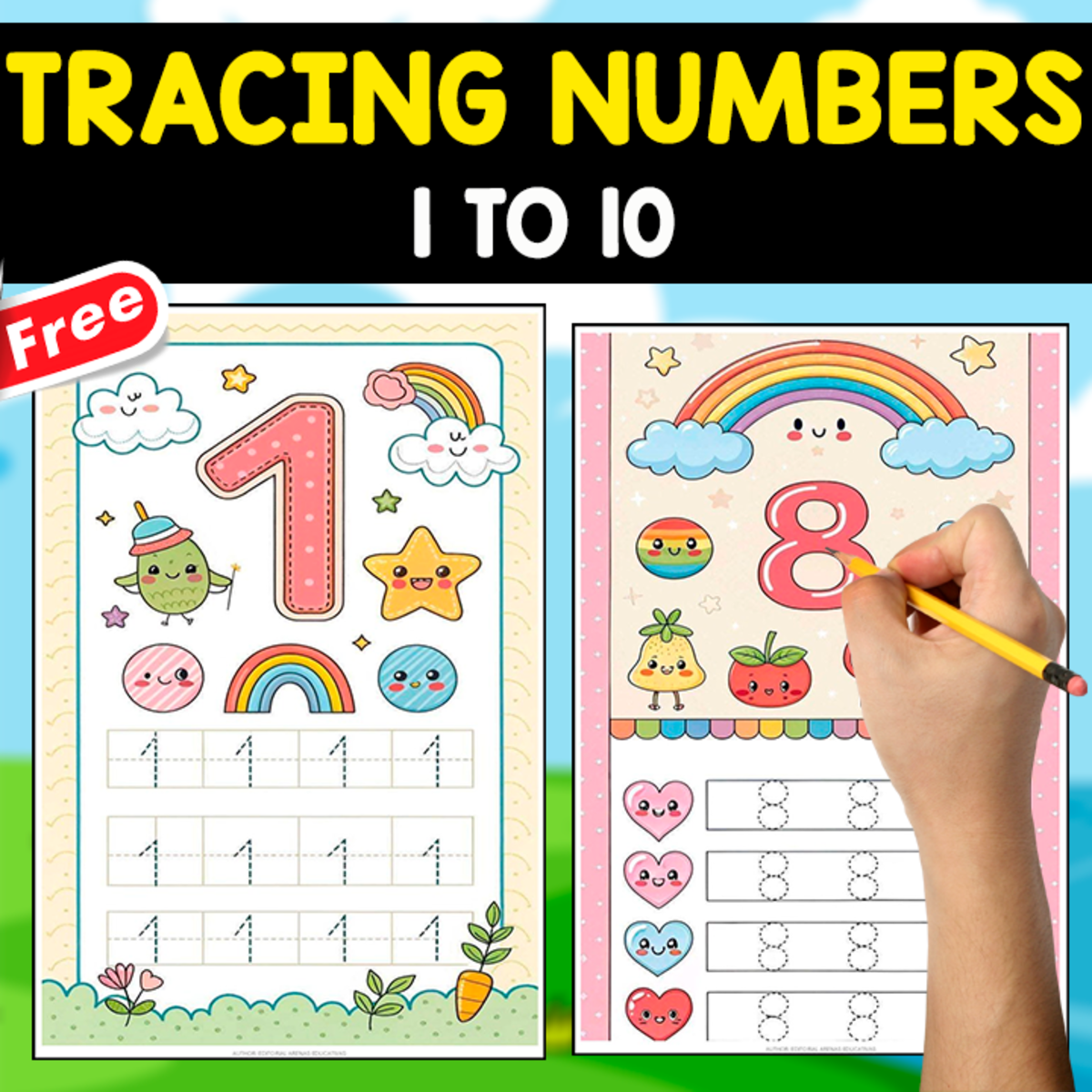 An educational teaching resource from EDITORIAL LAURA EDUCA entitled TRACING NUMBERS 1 TO 10 | FREE RESOURCE downloadable at Teach Simple.
