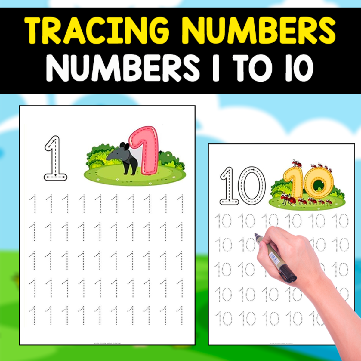 An educational teaching resource from EDITORIAL LAURA EDUCA entitled TRACING NUMBERS | FREE MINIBOOK | NUMBERS 1 TO 10 downloadable at Teach Simple.