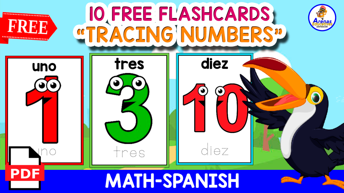 An educational teaching resource from EDITORIAL LAURA EDUCA entitled TRACING NUMBERS IN SPANISH | NUMBERS 1 TO 10 | FREE RESOURCE downloadable at Teach Simple.