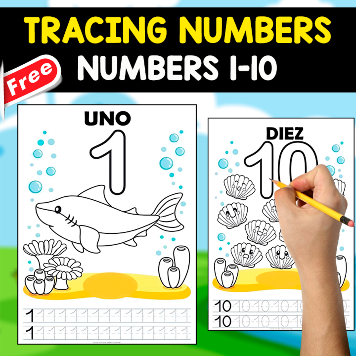 An educational teaching resource from EDITORIAL LAURA EDUCA entitled TRACING NUMBERS MINIBOOK FOR KIDS | NUMBERS 1 TO 10 downloadable at Teach Simple.