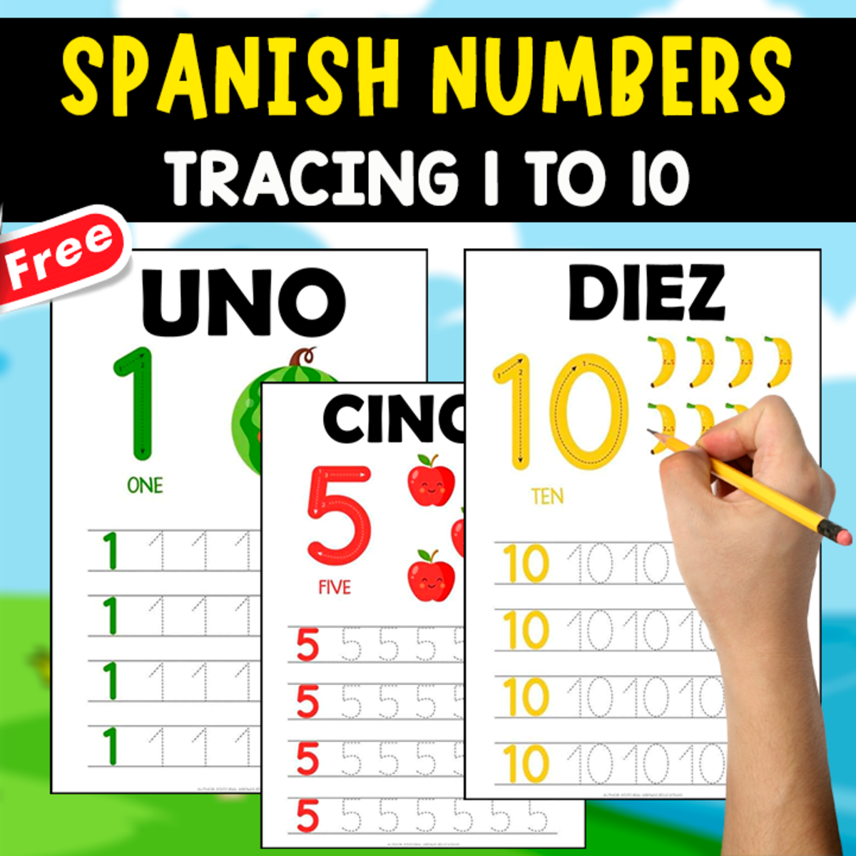 An educational teaching resource from EDITORIAL LAURA EDUCA entitled TRACING SPANISH NUMBERS MINIBOOK | 1 TO 10 downloadable at Teach Simple.