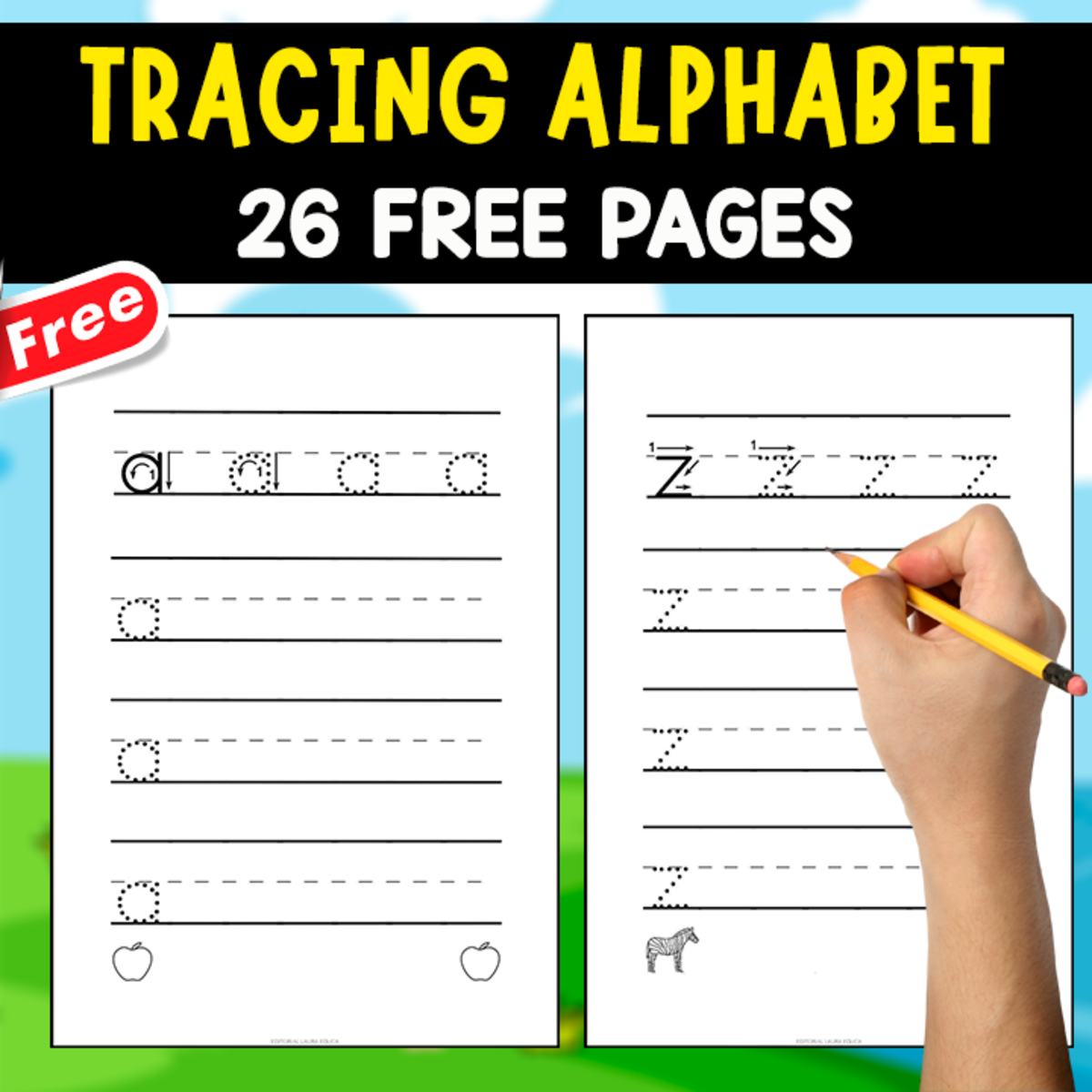 An educational teaching resource from EDITORIAL LAURA EDUCA entitled TRACING THE ALPHABET MINIBOOK | 26 FREE PAGES downloadable at Teach Simple.