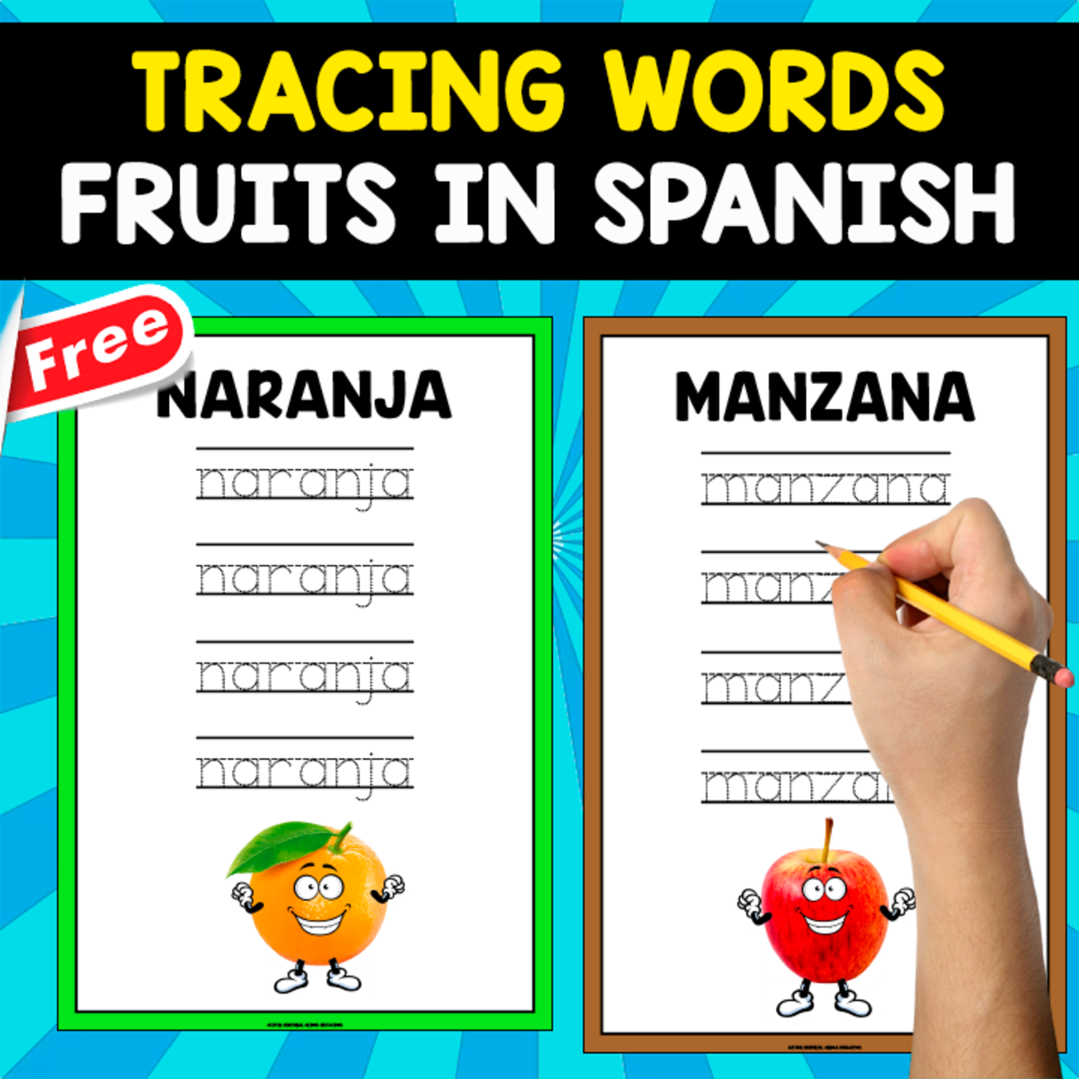 An educational teaching resource from EDITORIAL LAURA EDUCA entitled TRACING WORDS IN SPANISH | THE FRUITS downloadable at Teach Simple.