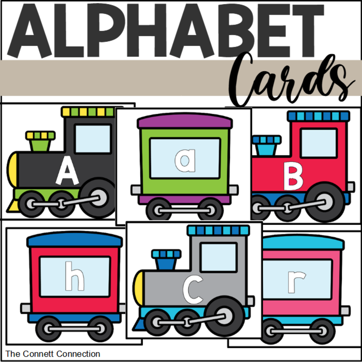 An educational teaching resource from The Connett Connection entitled Trains Alphabet Cards downloadable at Teach Simple.