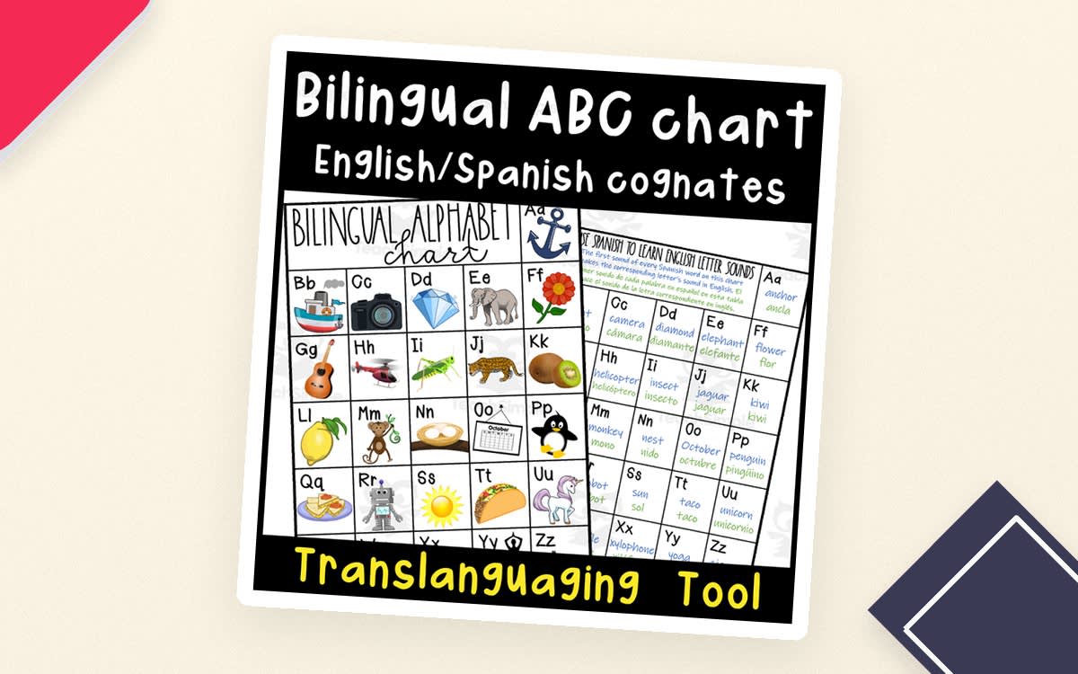 An educational teaching resource from Primary 206 Mix entitled Translanguaging ABC Chart – English & Spanish Sounds downloadable at Teach Simple.