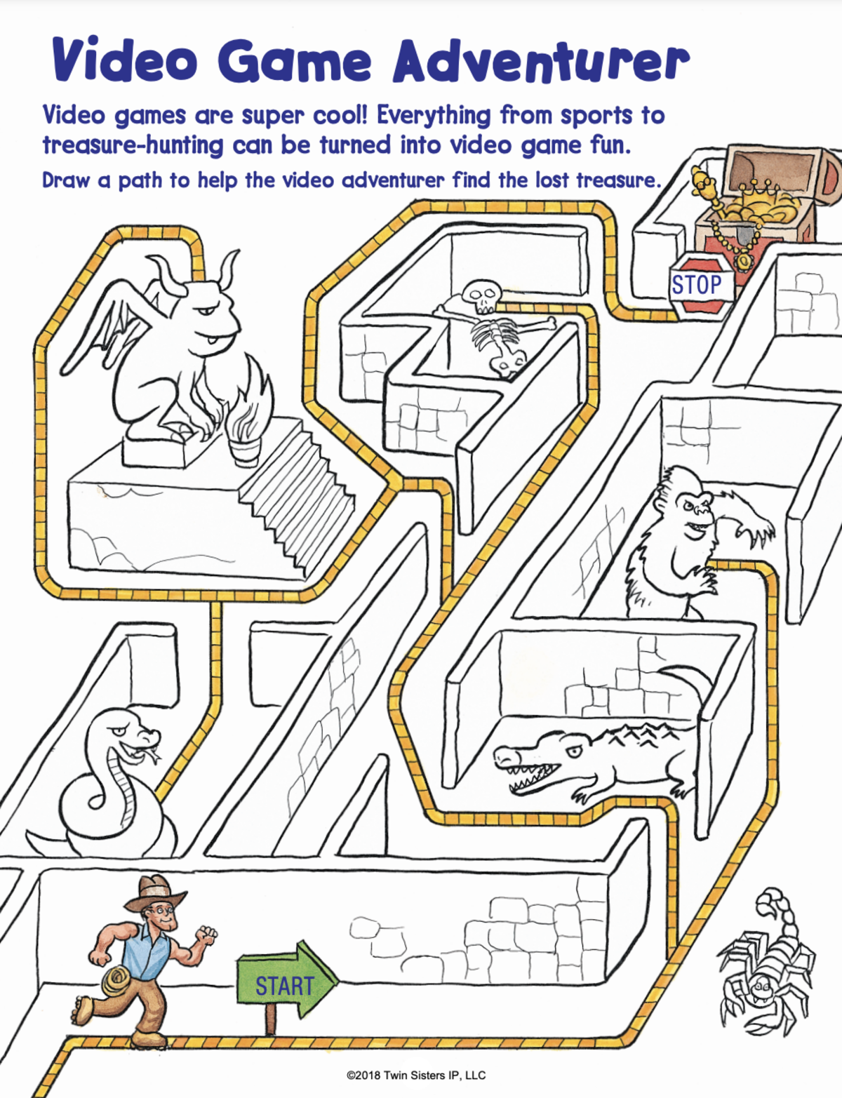 An educational teaching resource from Twin Sisters Digital Media entitled Treasure Hunt Mazes: Volume 1 Activity Book downloadable at Teach Simple.