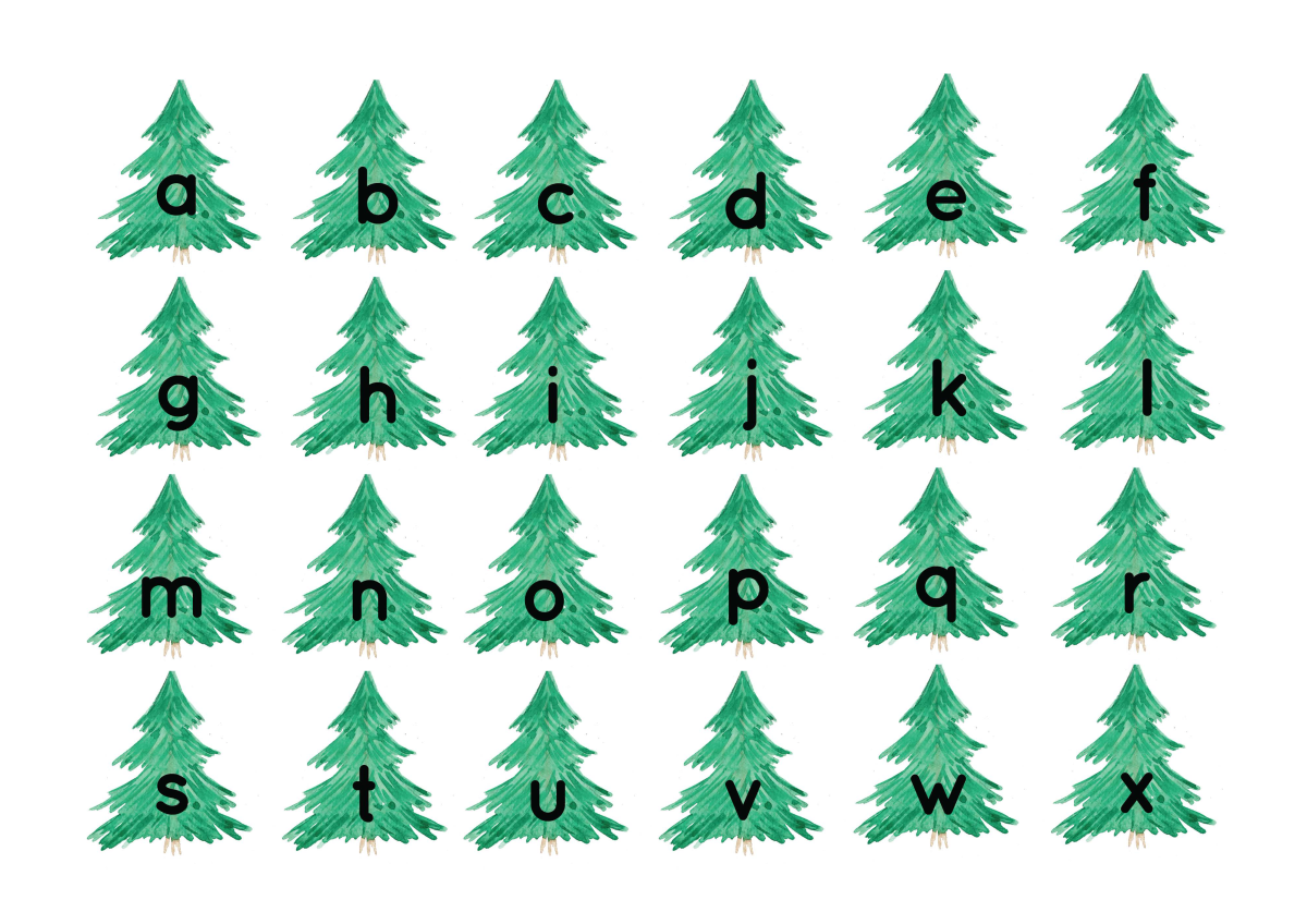 An educational teaching resource from Fiddleticks Education entitled Tree Phonics - 26 letters + 17 blanks downloadable at Teach Simple.