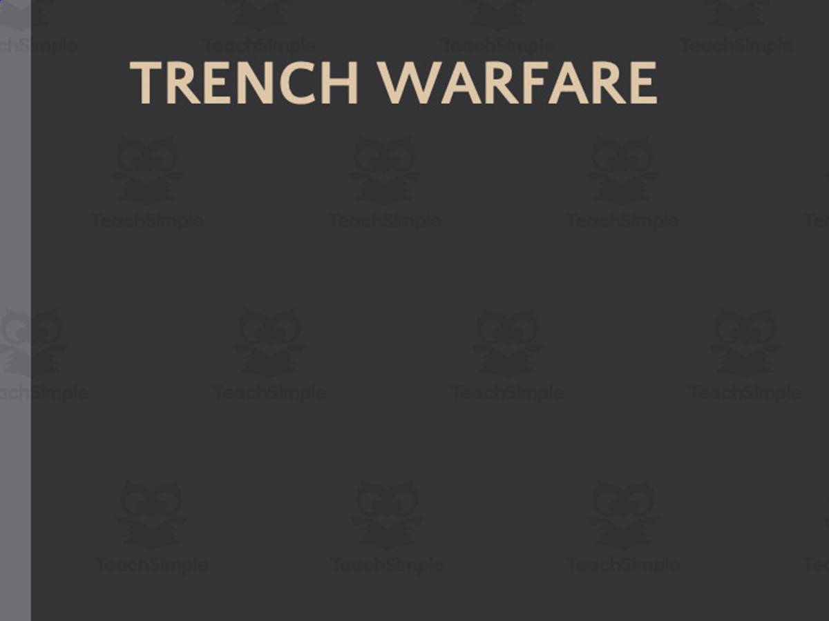 An educational teaching resource from Jason Stein entitled Trench Warfare World History Presentation & Notes downloadable at Teach Simple.