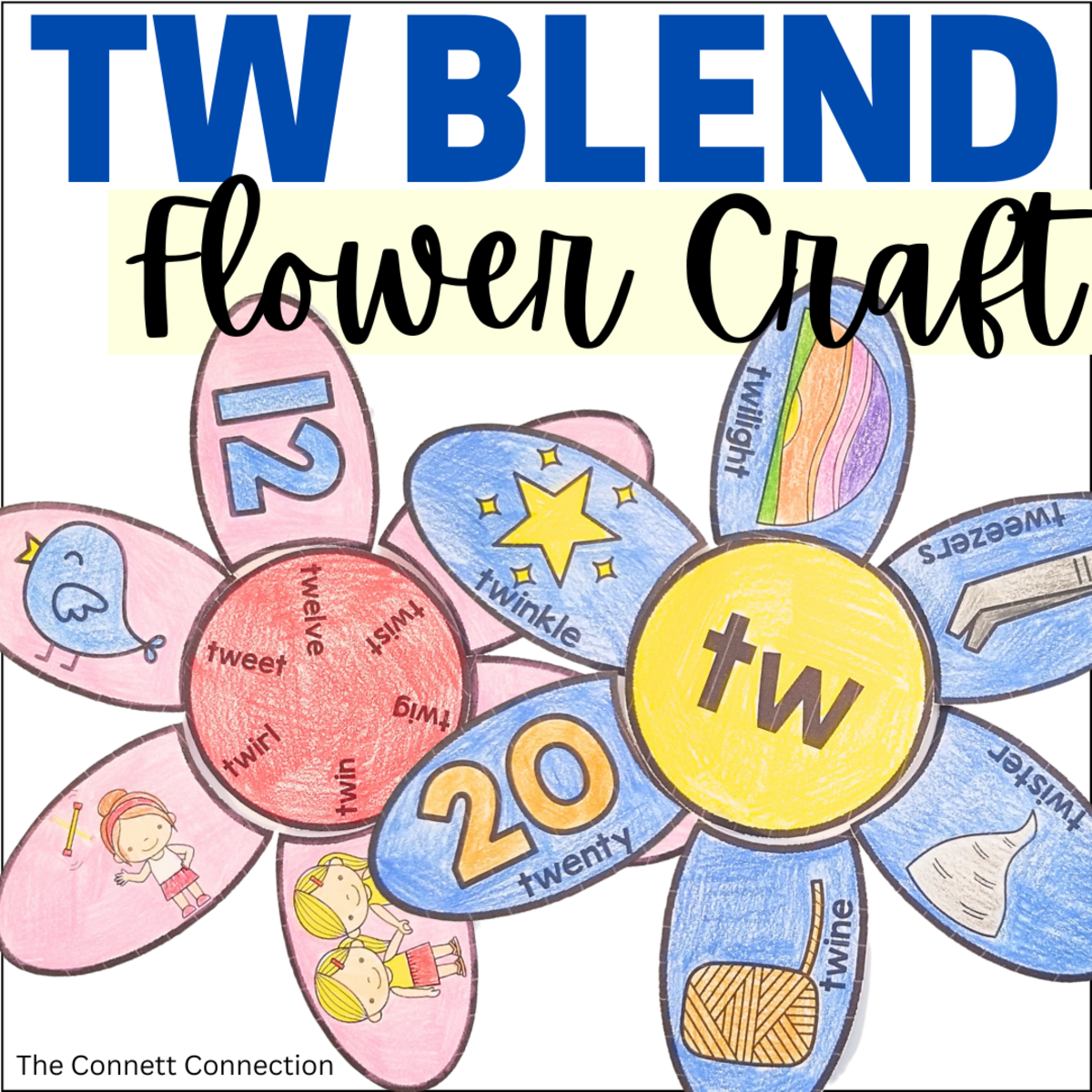 An educational teaching resource from The Connett Connection entitled TW Blend Flower Craft downloadable at Teach Simple.