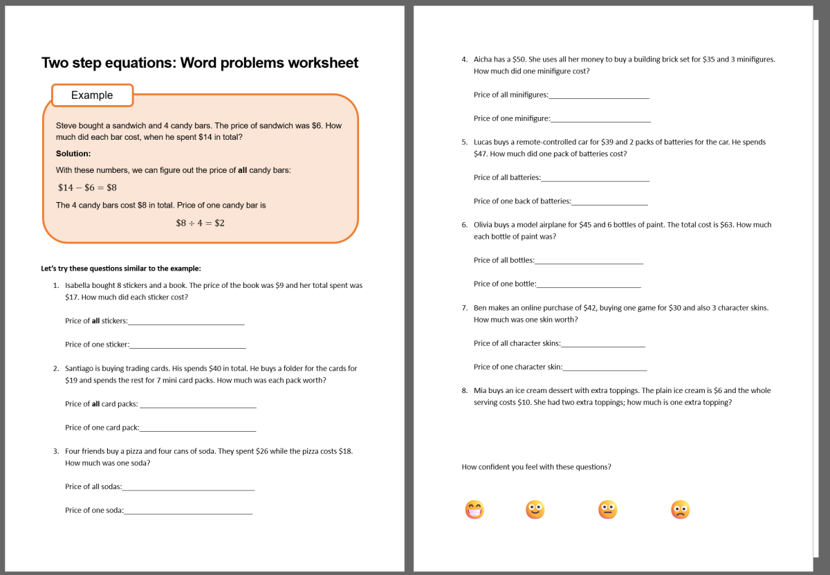An educational teaching resource from TheBrightestKid entitled Two Step Word Problems 3rd Grade - Starting from total amount downloadable at Teach Simple.