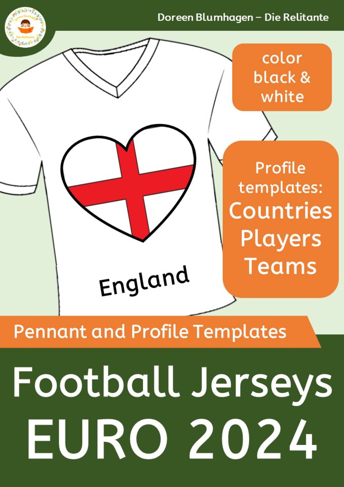 An educational teaching resource from Die Relitante entitled UEFA European Championship 2024 - Football Jerseys Euro 2024 downloadable at Teach Simple.