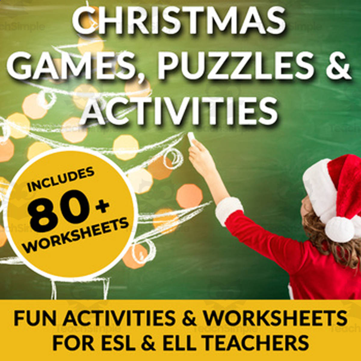 An educational teaching resource from The Laughing Linguist entitled Ultimate Christmas Activity Bundle: ESL & ELL-Friendly Games, Puzzles, and Worksheets for Festive Fun & Learning downloadable at Teach Simple.