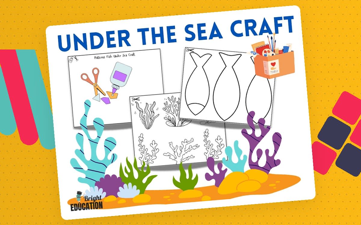 An educational teaching resource from Bright Education entitled Under the Sea Craft End of Year Activity – Summer Coloring Sheets downloadable at Teach Simple.
