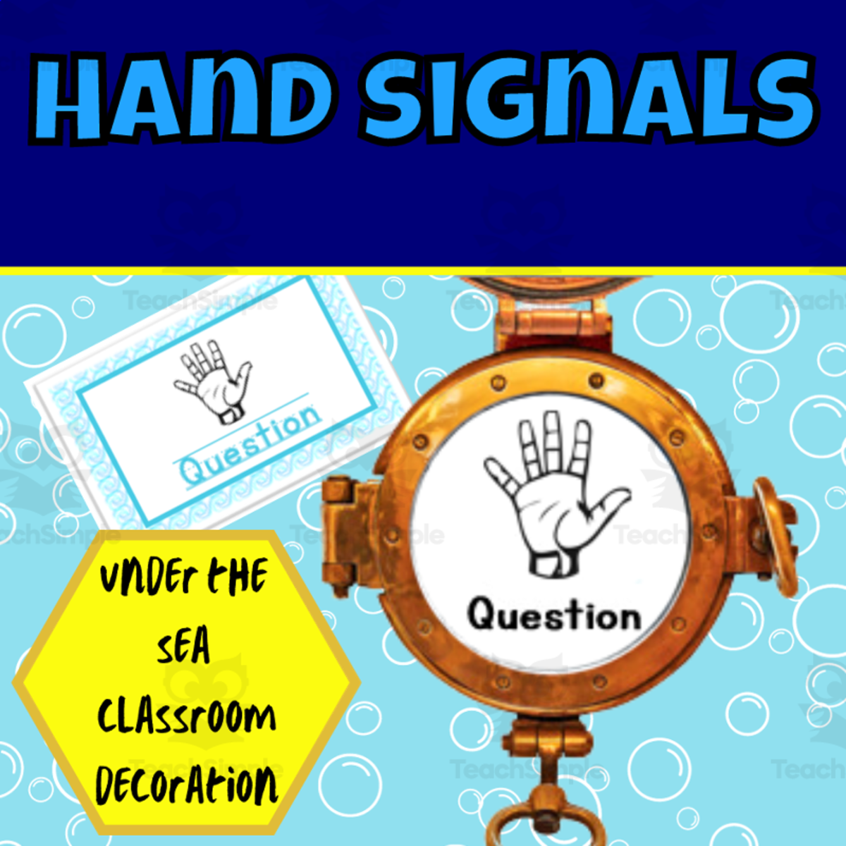 An educational teaching resource from Ezee 101 entitled Under the sea hand signals wave edition downloadable at Teach Simple.