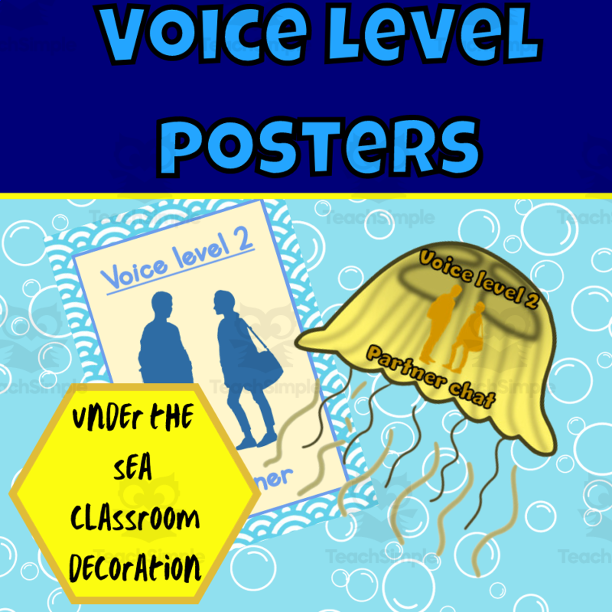 An educational teaching resource from Ezee 101 entitled Under the sea voice level pattern edition downloadable at Teach Simple.
