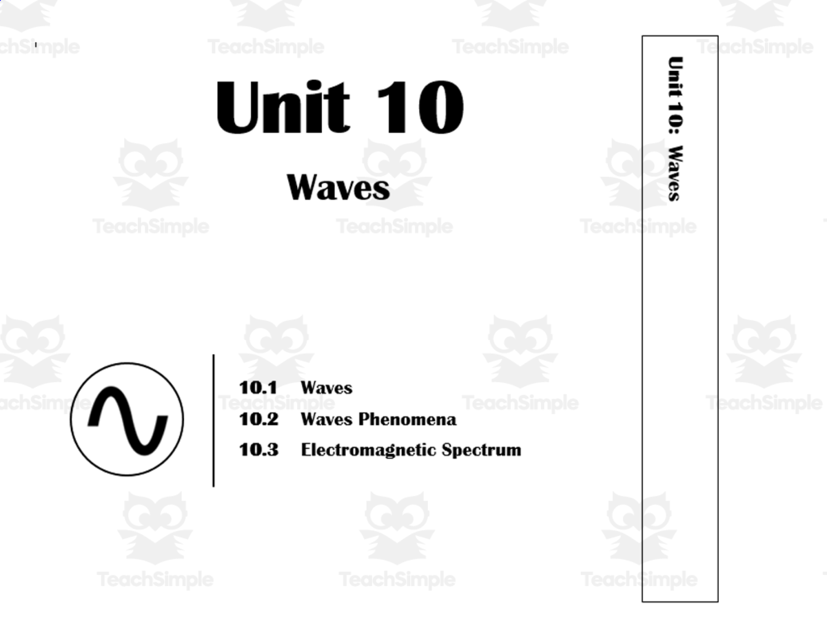An educational teaching resource from Integrated Chemistry and Physics entitled Unit 10 - Binder Divider, Test, and Recovery Quiz downloadable at Teach Simple.