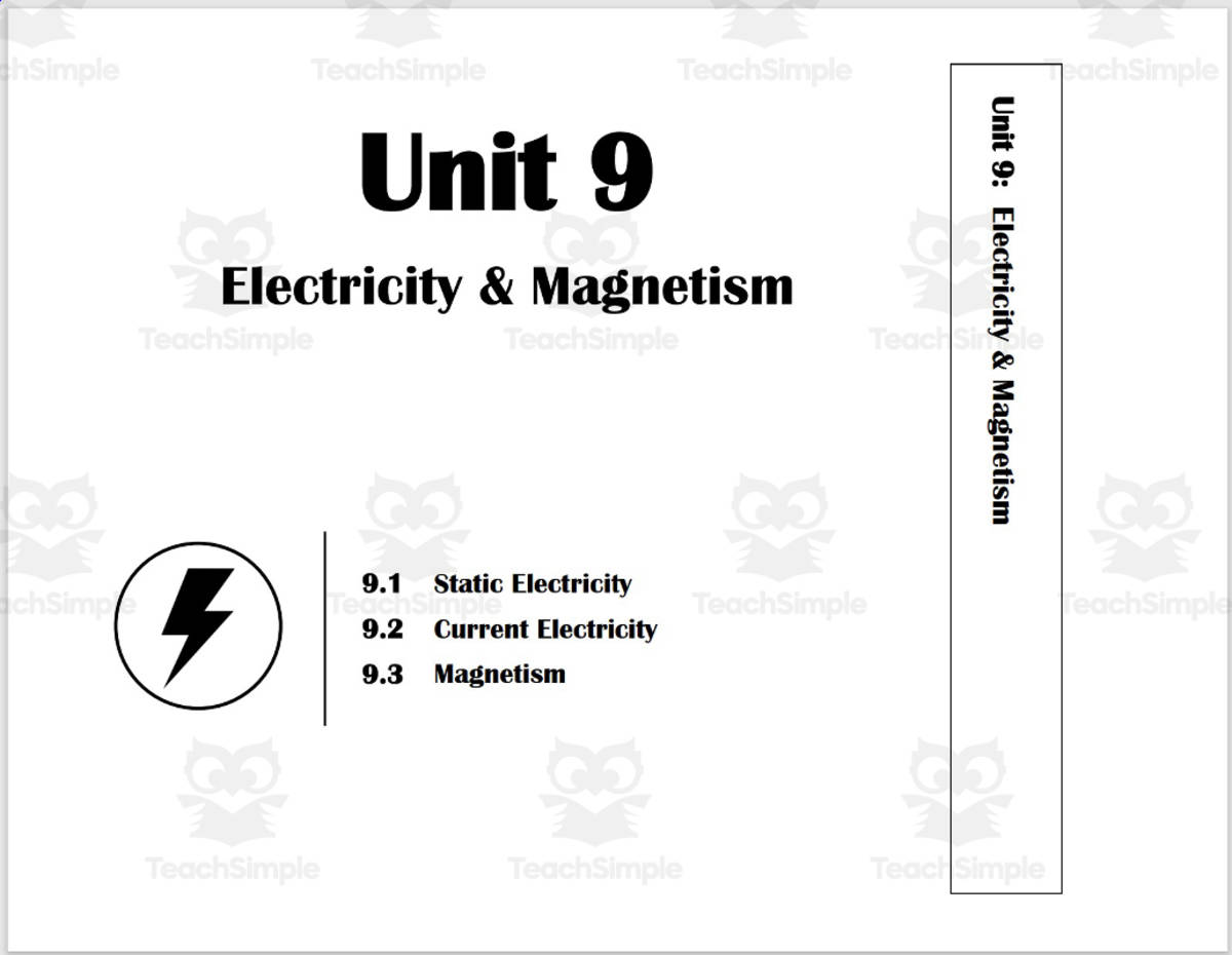 An educational teaching resource from Integrated Chemistry and Physics entitled Unit 9 - Binder Divider, Test, and Recovery Quiz downloadable at Teach Simple.