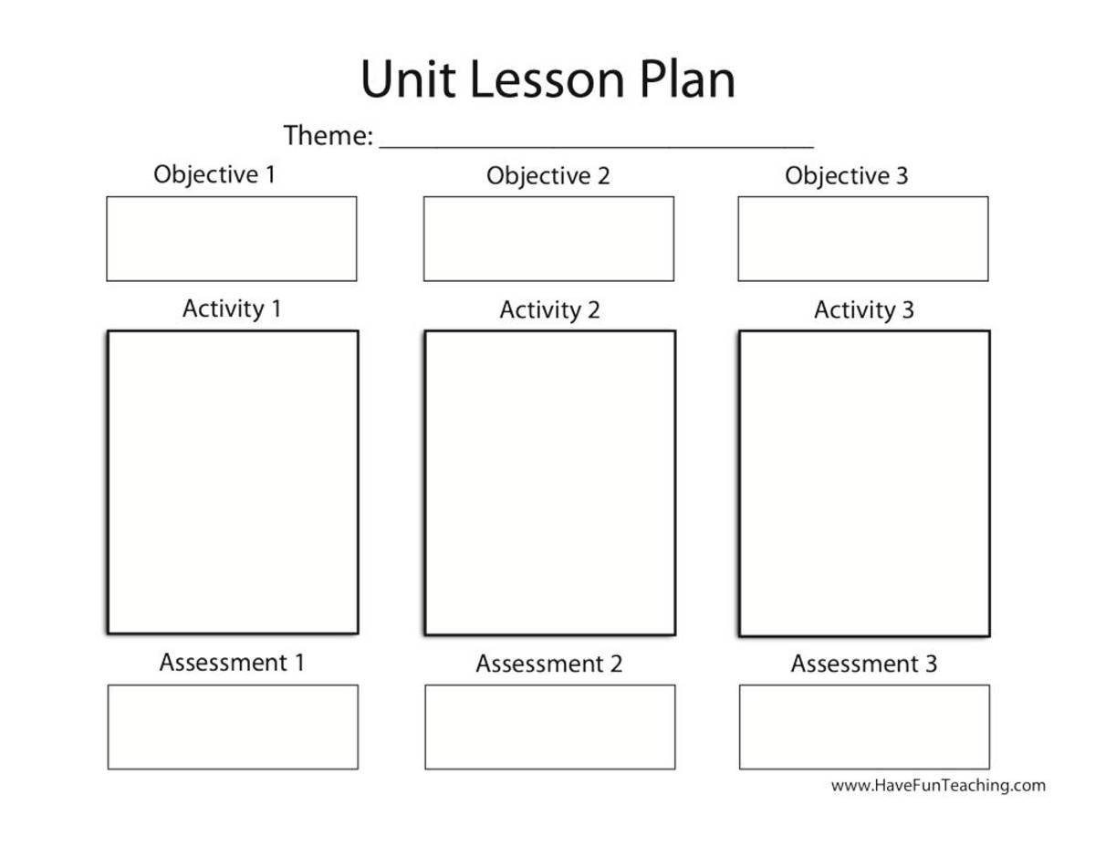 An educational teaching resource from Have Fun Teaching entitled Unit Lesson Plan Template downloadable at Teach Simple.