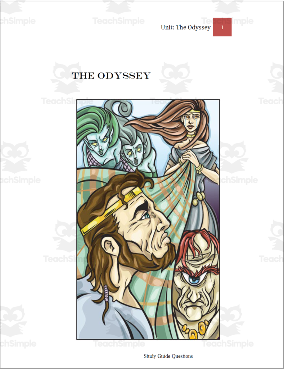 An educational teaching resource from The Education Lab entitled Unit Study: The Odyssey downloadable at Teach Simple.