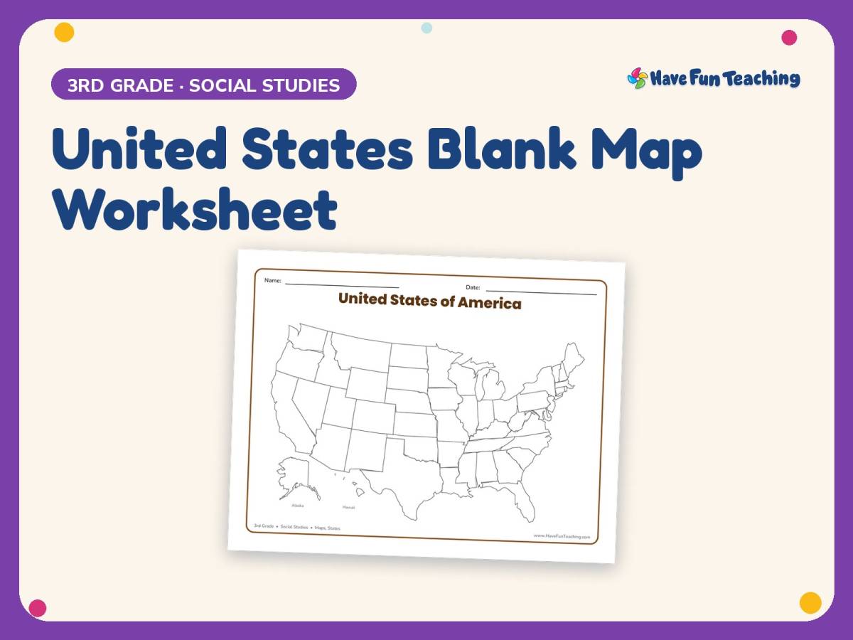 United States Blank Map Worksheet – 3rd Grade Maps Practice preview