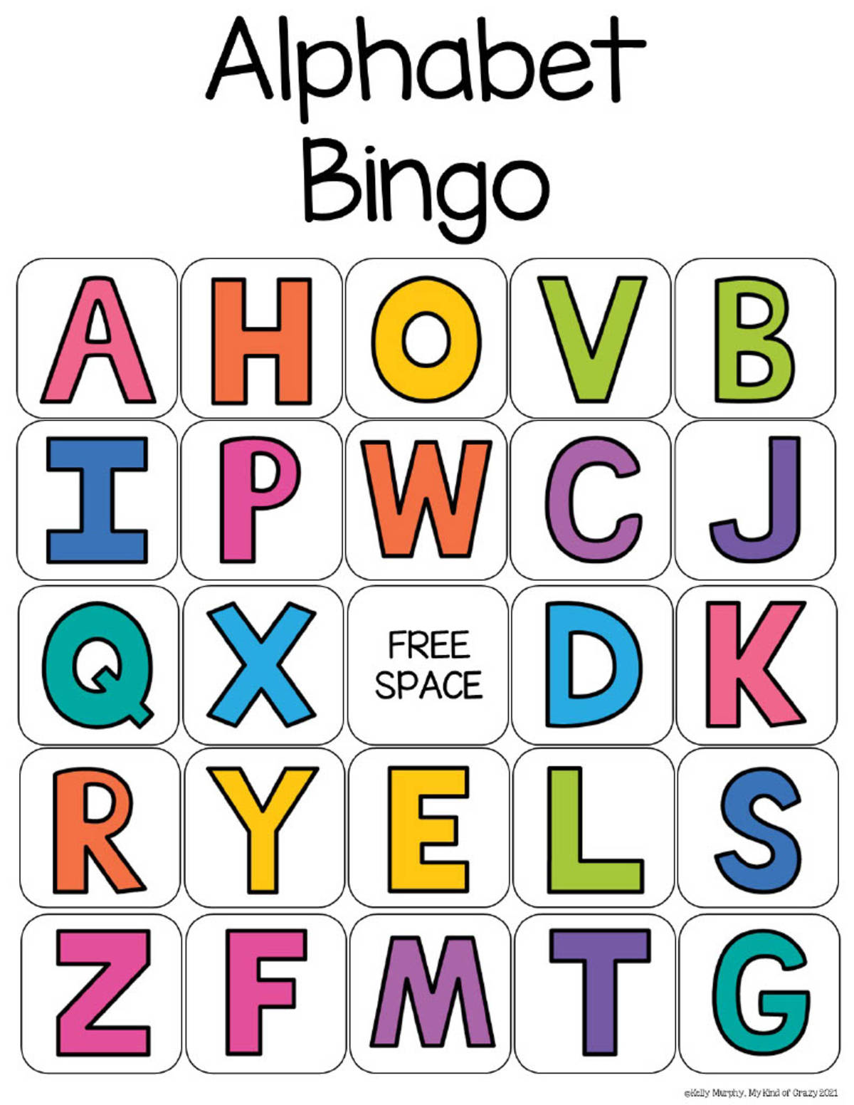 An educational teaching resource from My Kind of Crazy entitled Uppercase Alphabet Bingo downloadable at Teach Simple.