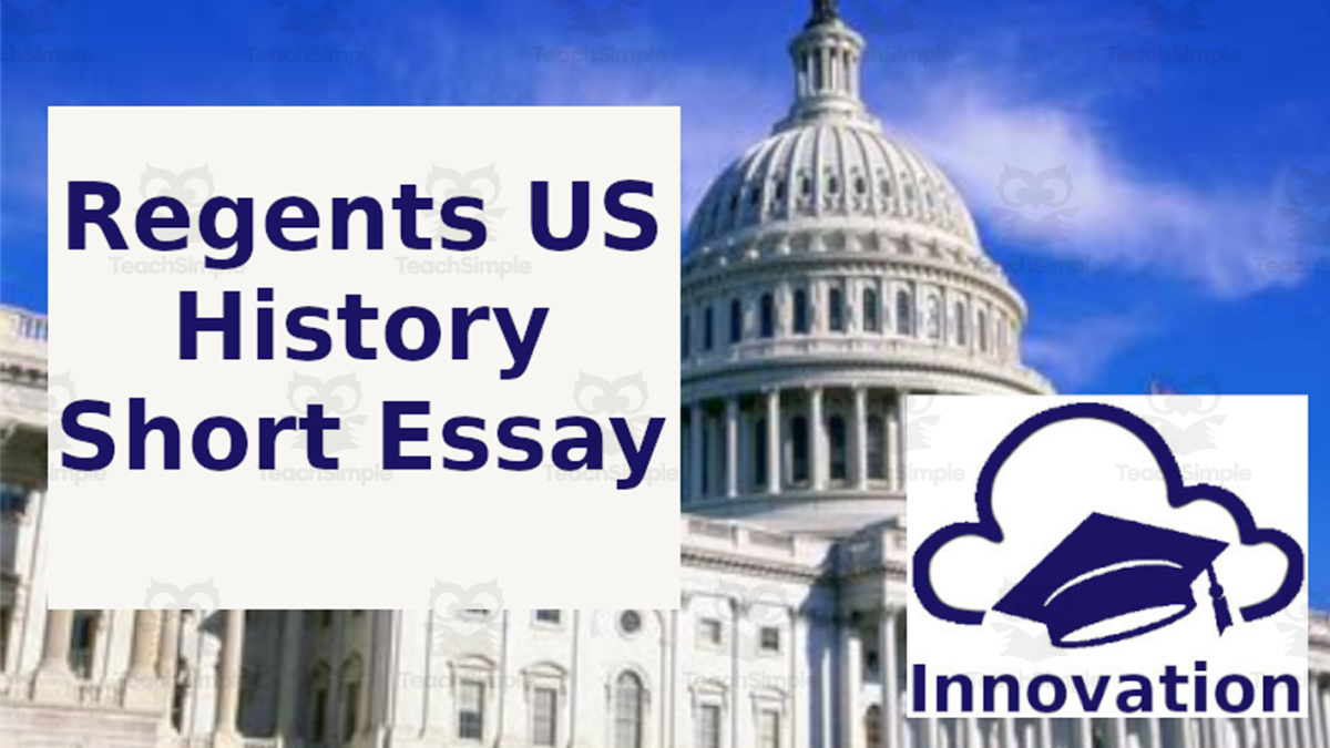 An educational teaching resource from Innovation Assessments LLC entitled US History Regents Short Essay "Constitutional Foundation 5" + Video downloadable at Teach Simple.