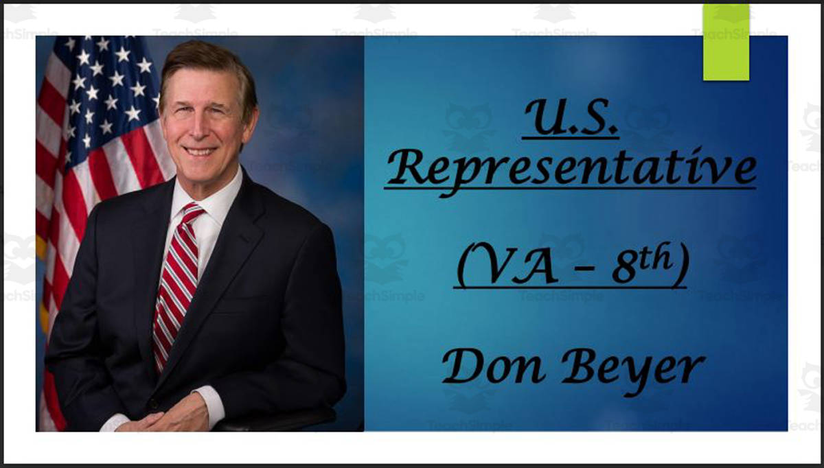 An educational teaching resource from Mr. Matthews Teacher Store entitled U.S. Representative Don Bacon (NE - 2nd) BIO PPT downloadable at Teach Simple.