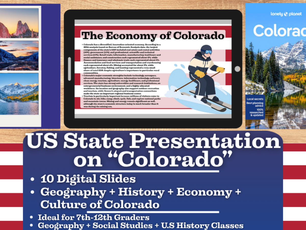 An educational teaching resource from Learning with Alan entitled US State Presentation - Colorado downloadable at Teach Simple.