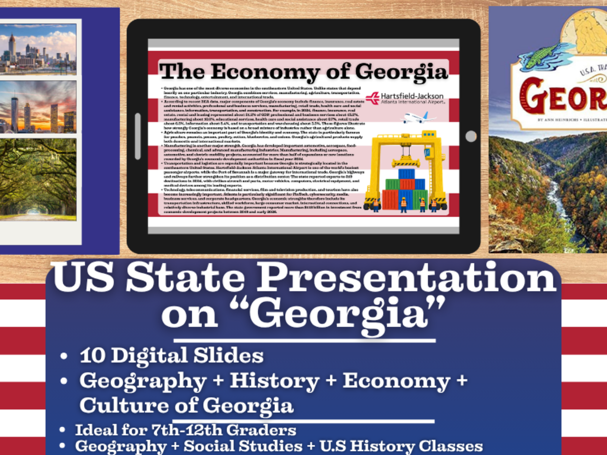 An educational teaching resource from Learning with Alan entitled US State Presentation on Georgia downloadable at Teach Simple.