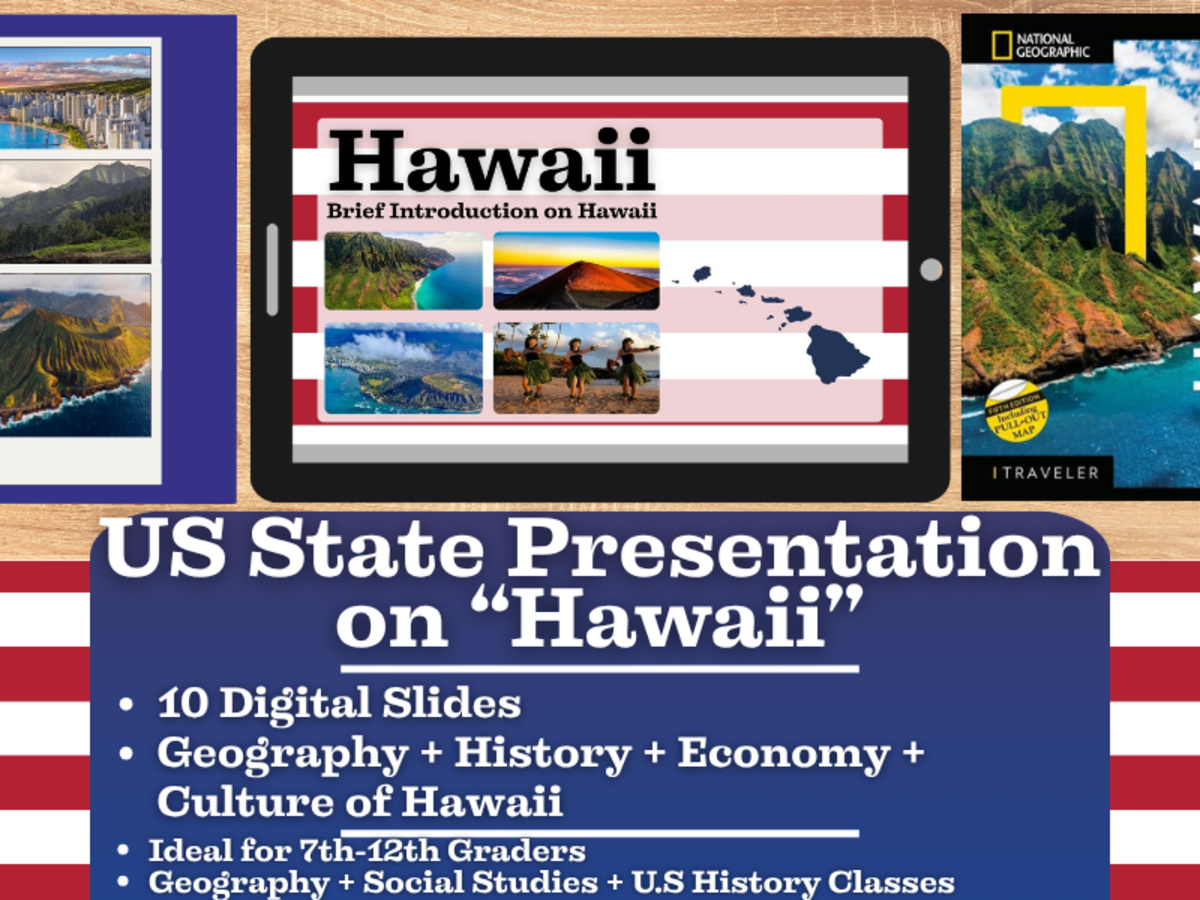 An educational teaching resource from Learning with Alan entitled US State Presentation on Hawaii downloadable at Teach Simple.