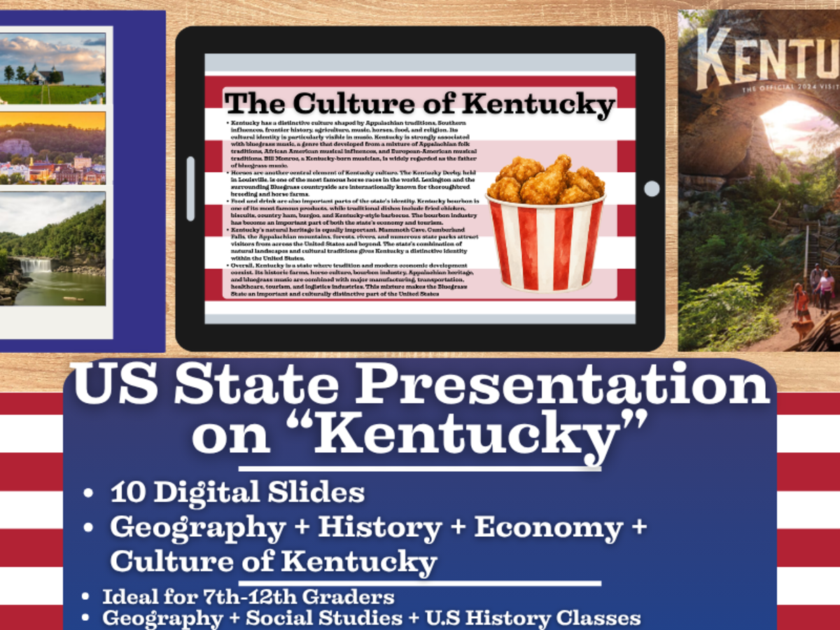 An educational teaching resource from Learning with Alan entitled US State Presentation on Kentucky downloadable at Teach Simple.