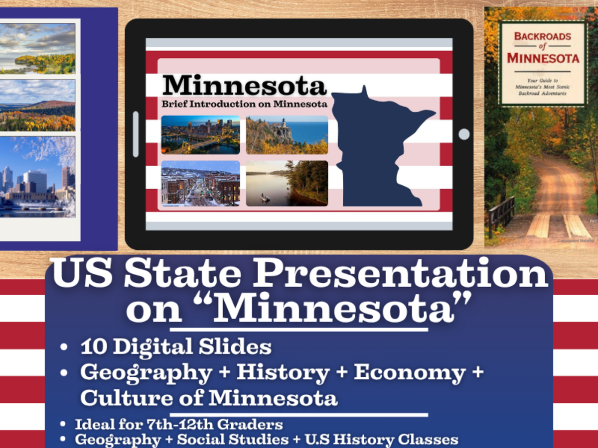An educational teaching resource from Learning with Alan entitled US State Presentation on Minnesota downloadable at Teach Simple.