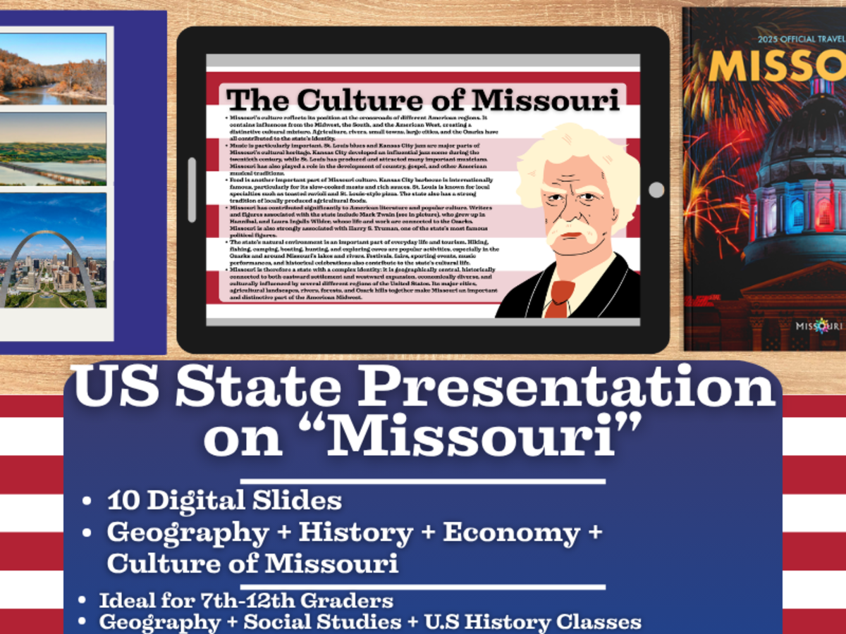 An educational teaching resource from Learning with Alan entitled US State Presentation on Missouri downloadable at Teach Simple.