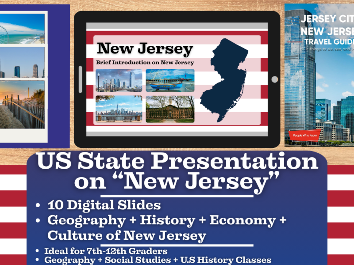 An educational teaching resource from Learning with Alan entitled US State Presentation on New Jersey downloadable at Teach Simple.
